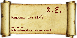 Kapusi Euniké névjegykártya